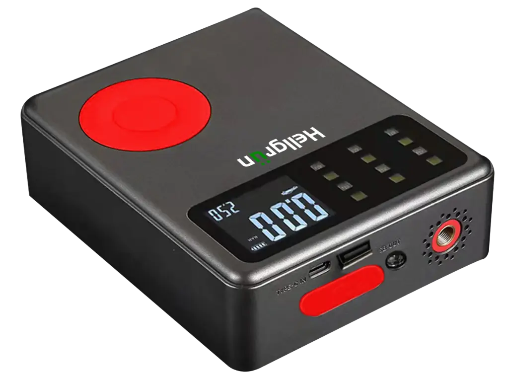 Arrancador e inflador de autos y camionetas Peak current: 2000 Ah Capacidad de carga: 15000mAh