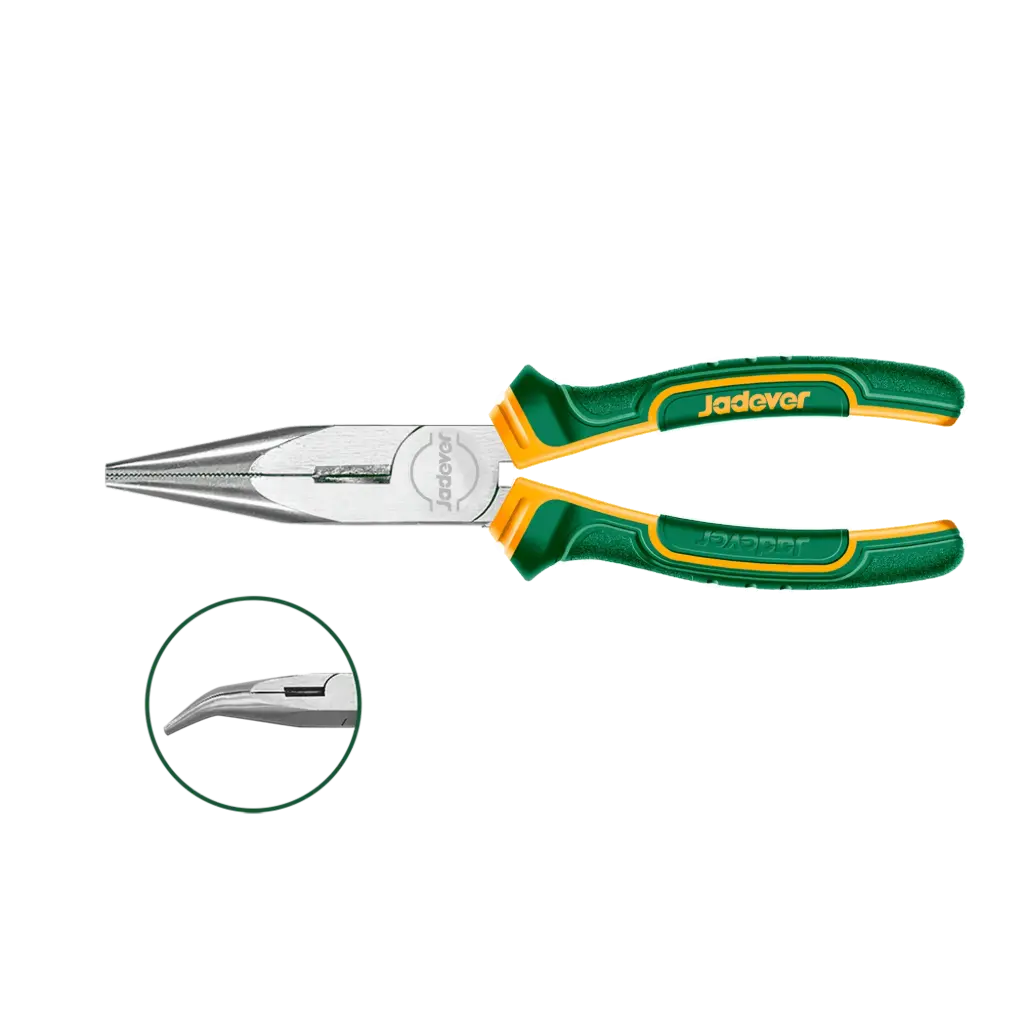 Pinza de Punta Curva 160mm 6" Mango Bicolor Ergonomico