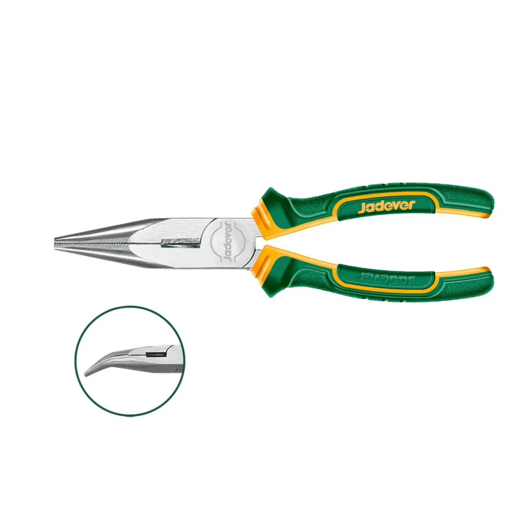 Pinza de Punta Curva 160mm 6" Mango Bicolor Ergonomico