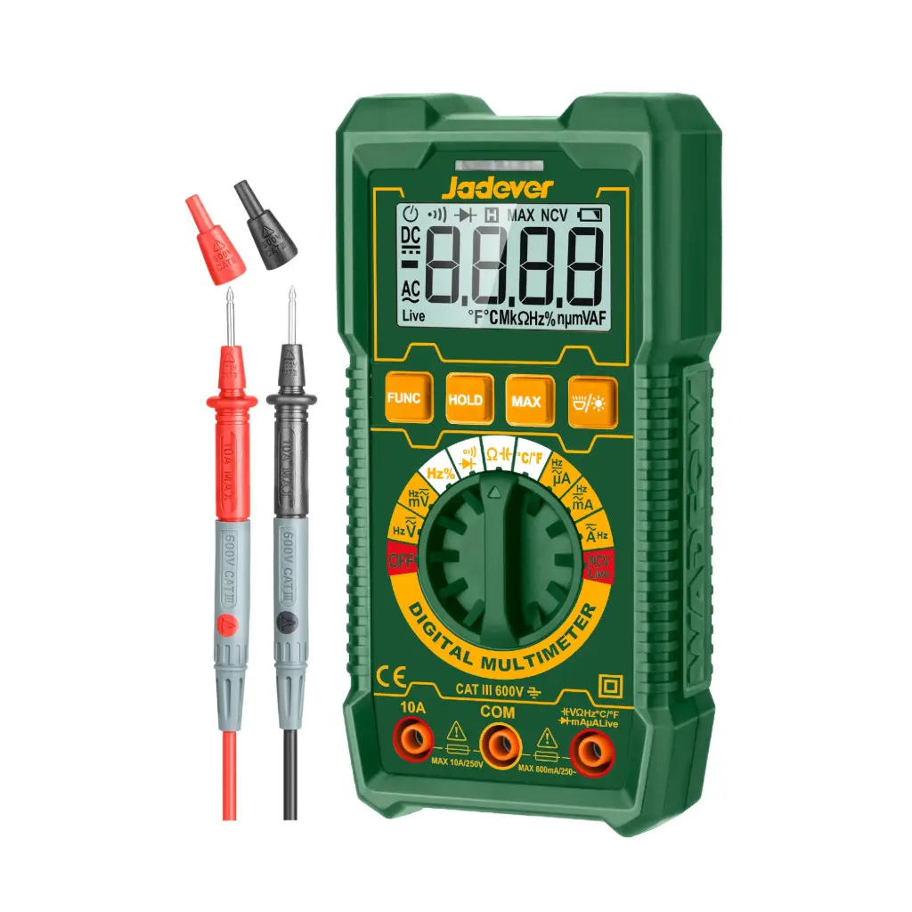 Multimetro Digital - 4000 Cuentas RMS Reales - Voltaje CC: 400MV-600V - Voltaje CA: 400MV-600V - Corriente CC/CA 400MA-10A