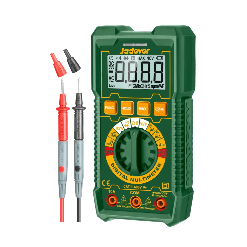 Multimetro Digital - 4000 Cuentas RMS Reales - Voltaje CC: 400MV-600V - Voltaje CA: 400MV-600V - Corriente CC/CA 400MA-10A