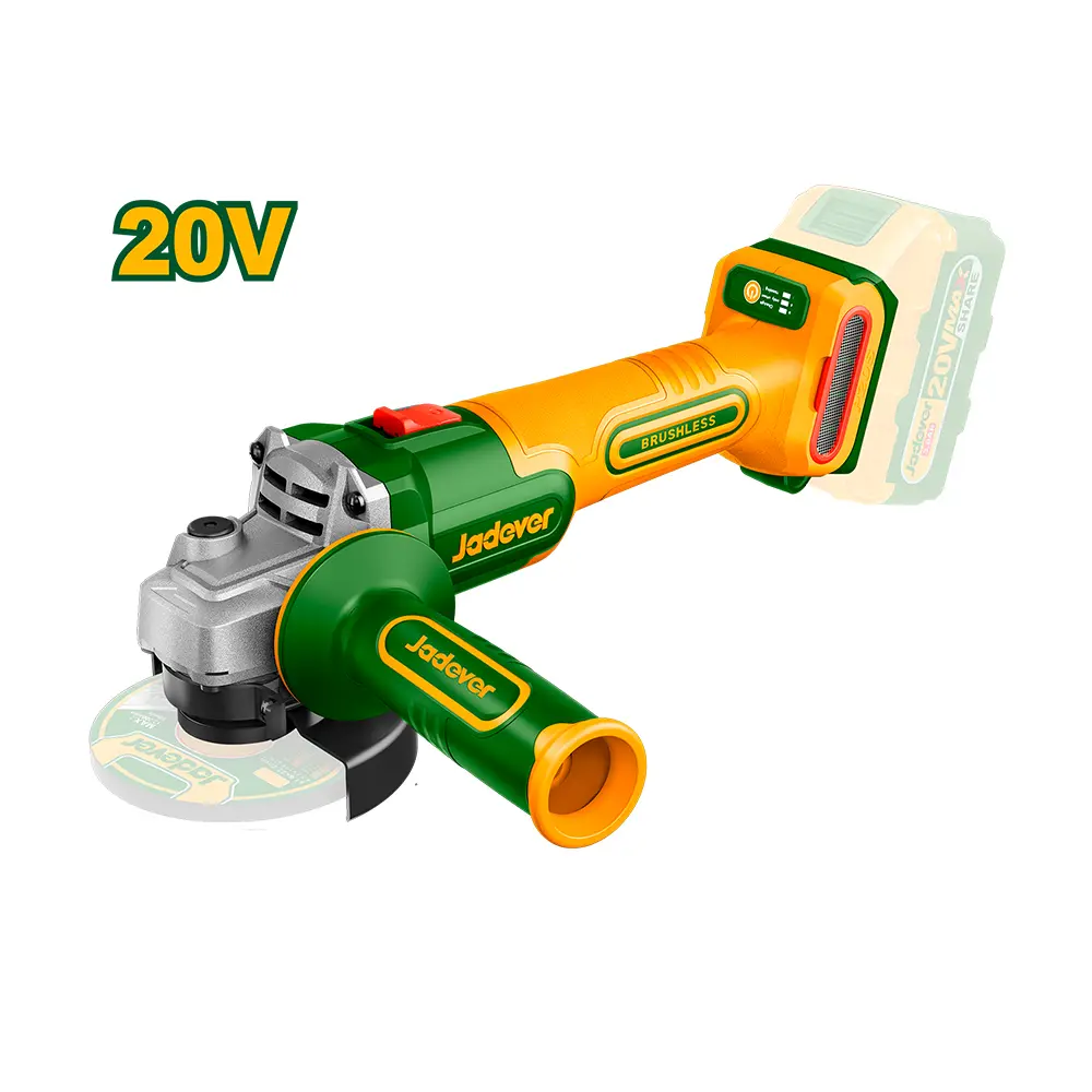 Amoladora Angular inalambrica Brushless 3000/9000RPM Con bateria li-Ion 1.5AH - Voltaje 20V - Diametro del Disco 115mm - Rosca del husillo M14 - Incluye Cargador