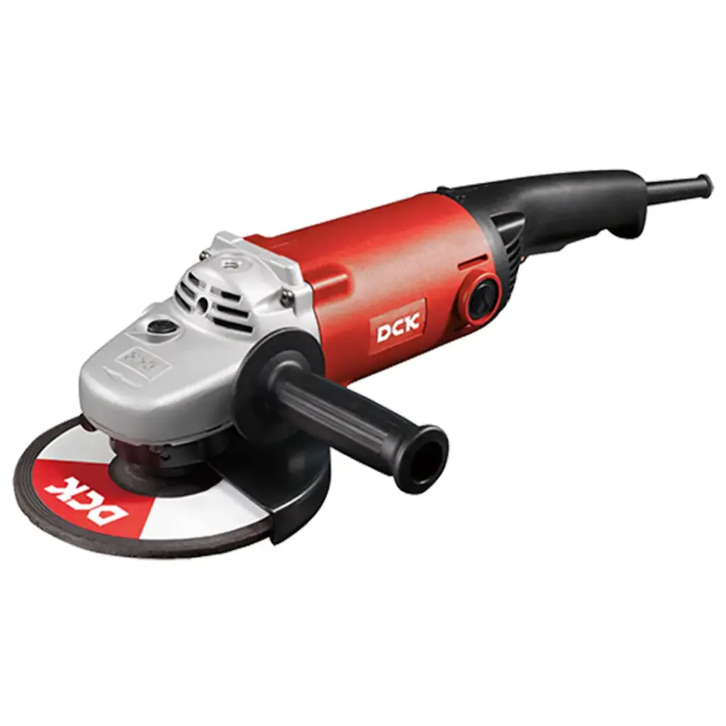 AMOLADORA ANGULAR POTENCIA 2200W DIAMETRO DEL DISCO 180MM ROSCA DEL EJE M14 PESO 5KG INCLUYE MANGO AUXILIAR, LLAVE, CARBONES