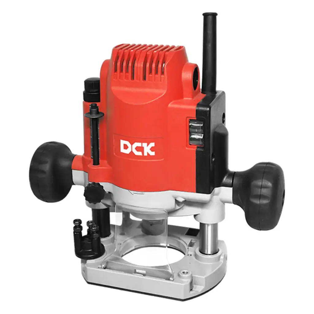 FRESADORA ROUTER POTENCIA 900W DIAMETRO MAX. DE FRESADO 8MM PESO 2.9KG INCLUYE 2 LLAVES, CONJUNTO GUIA RECTA, CONO DE PINZA, CARBONES