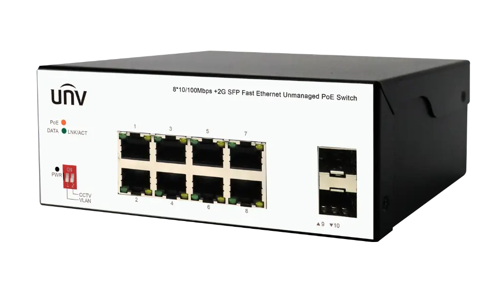 CONMUTADOR POE NO ADMINISTRADO DE 100 GIGABIT Y 8 PUERTOS
