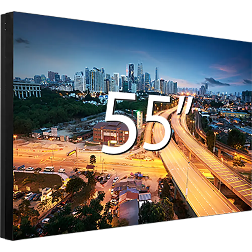 DISPLAY LCD VIDEO WALL 55'''' PULGADAS RESOLUCIÓN 1920×1080 BISEL 3,5MM, BRILLO 500CD/M2, SALIDAS DVI-VGA-HDMI