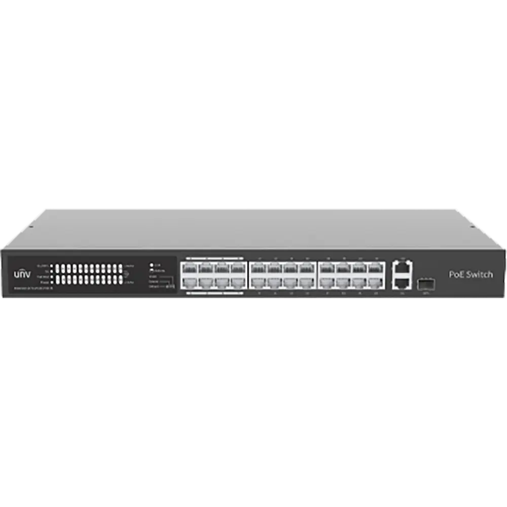 SWITCH POE 24 PUERTOS 100MBPS + 1UPLINK 1GBPS RJ45 +1 UPLINK 1GBPS COMBO PORTS MAX. POE POWER 370W - MAX 30 W P/PUERTO