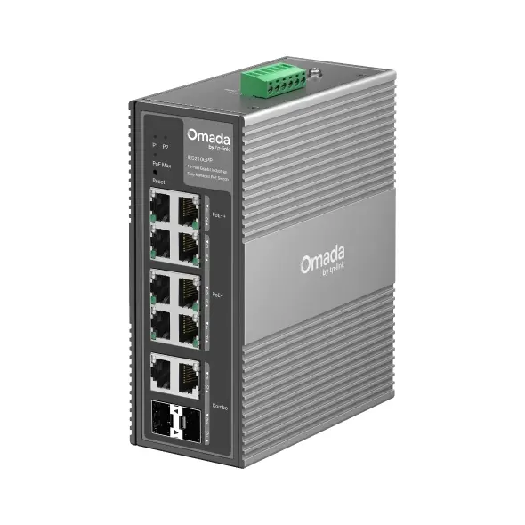 Switch Industrial Omada Easy Managed con 6 puertos PoE+ y 2 puertos PoE++