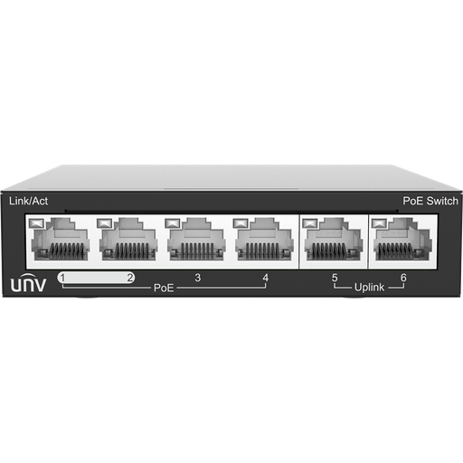 [NSW2020-6T-POE-IN] SWITCH POE DE 4 PUERTOS 100MBPS Y 2 PUERTOS 100MBPS DE ENLACE UPLINK MAX. POE POWER 60W - MAX 30 W P/PUERTO