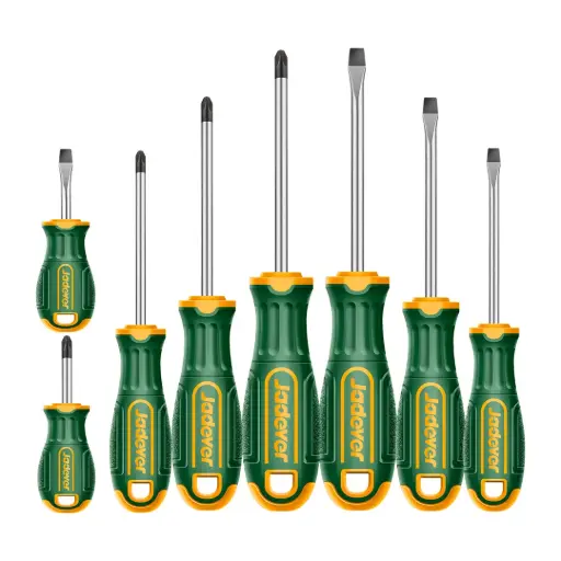 [JDSS1408] KIT Destornilladores - 8 Piezas - Acero CR-V - 4 Planos SL3 SL5.5 SL6.5(X2) + 4 Phillips PH0 PH1 PH2(X2)
