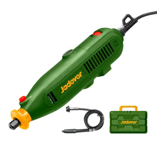 [JDRY1D131-4] Mini Torno 130W - Voltaje 220-240V 50/60HZ - Velocidad Sin carga 8000-35000RPM - Tamaño de la Pinza 3,2mm - Control de Velocidad variable - incluye 52 Accesorios + Cargador + Eje Flexible