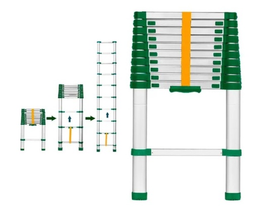 [JDLD5H10] Escalera Telescopica 10 Escalones 3,20mt Aluminio