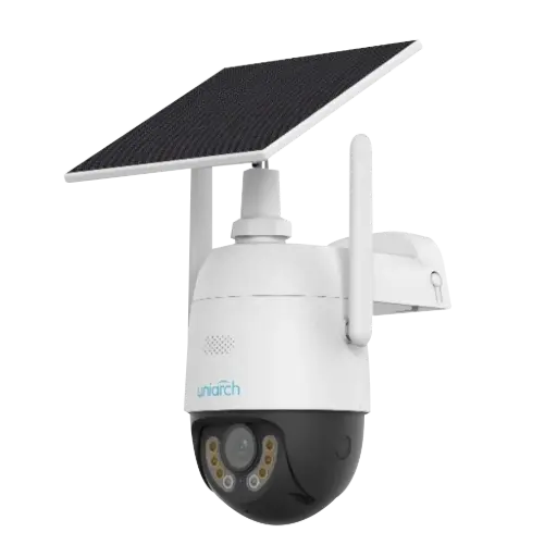 [Uho-P2G-M3F4D-LA] CAMARA IP UNIARCH CONEXION 4G/LTE CON PANEL SOLAR Y BATERIA, INTERIOR/EXTERIOR, PARA HOGAR RESOLUCION 3MP LENTE FIJA DE 4 MM, MICROFONO Y ALTAVOZ, DETECCION DE CUERPO HUMANO, IP66, IR30 M, RJ45, 512GB