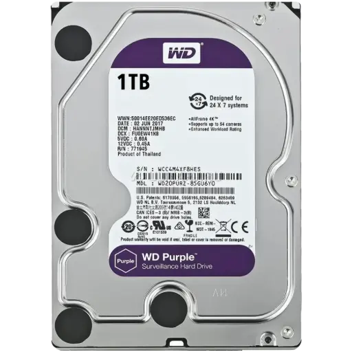 [WD10PURZ-85U8XY0] ALMACENAMIENTO DISCO RIGIDO WD TIPO HDD LINEA  PURPLE CAPACIDAD  1TB