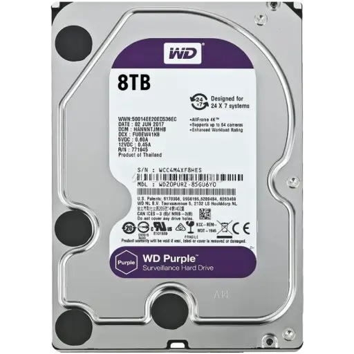 [WD84PURU-64B5AY0] ALMACENAMIENTO DISCO RIGIDO WD TIPO HDD LINEA  PURPLE CAPACIDAD  8TB